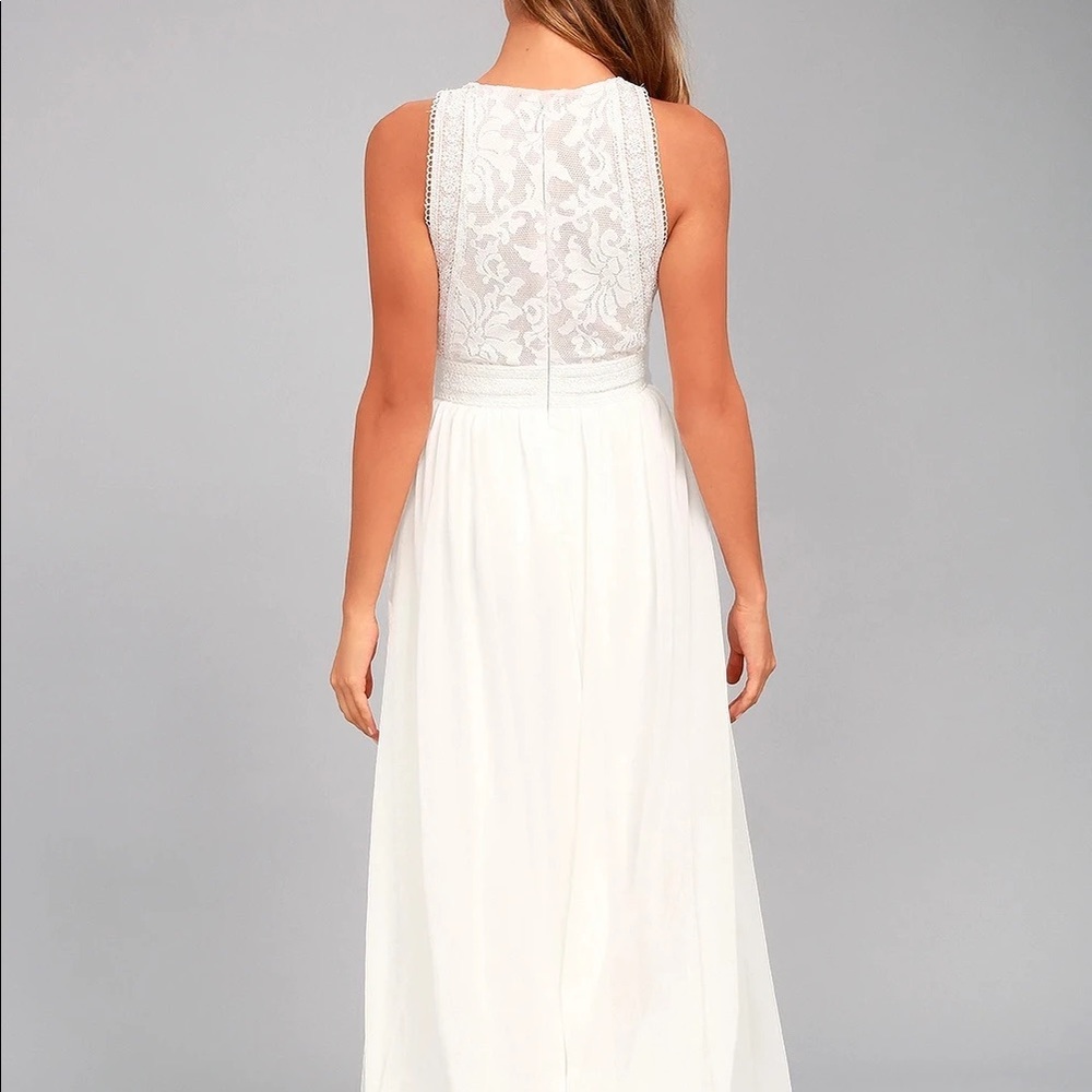 Forever and Always White Lace Maxi Dress - Picture 4 of 16